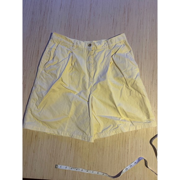 Lauren Ralph Lauren Pants - Lauren Ralph Lauren Yellow Pleated High Waisted Cotton Shorts 12 26